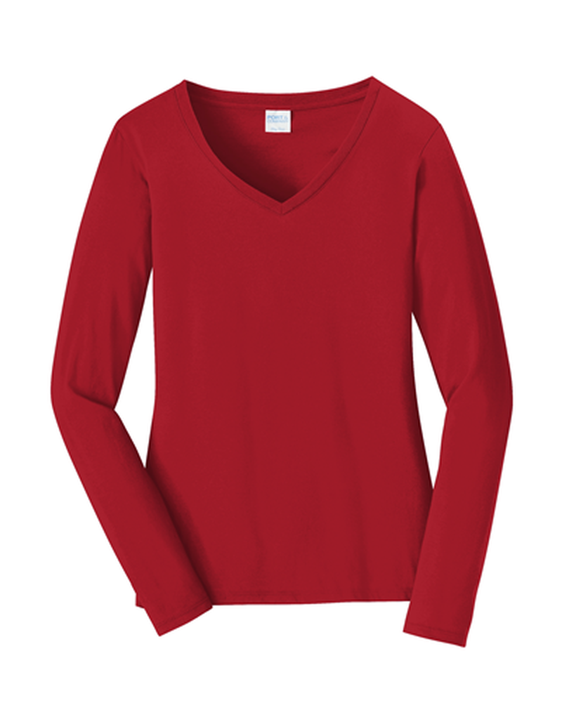 Master Gardener - Port & Company Ladies Long Sleeve Fan Favorite V-Neck Tee White XL image number 2