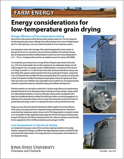 Energy considerations for low-temperature grain drying - Farm Energy