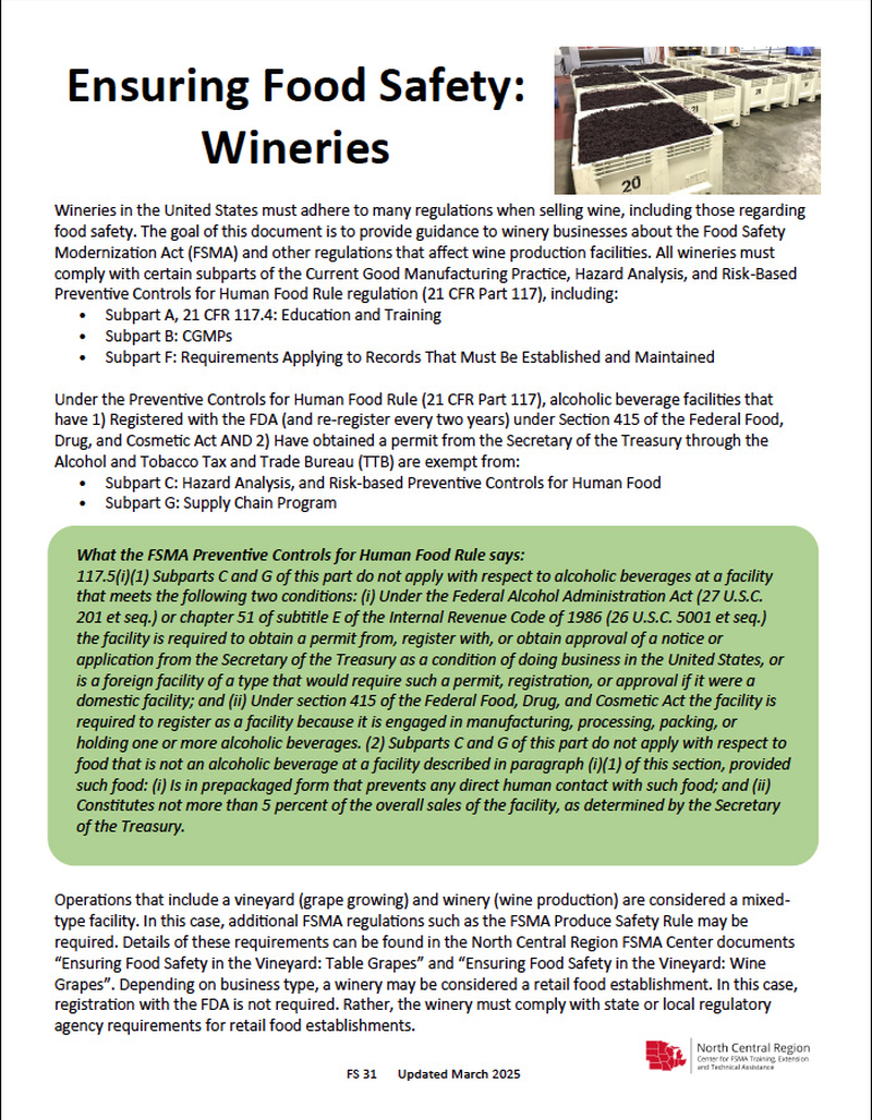 Ensuring Food Safety: Wineries image number 0