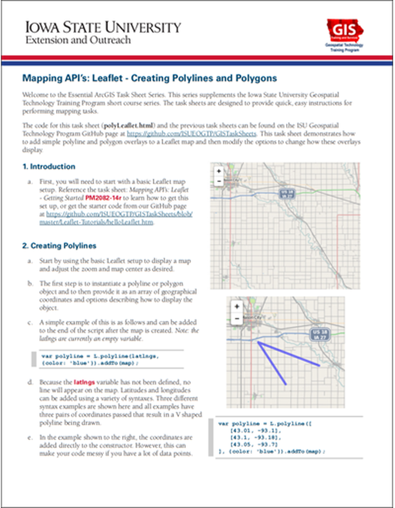 Mapping API's: Leaflet - Creating Polylines and Polygons image number 0